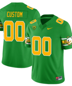 Custom Oregon Ducks Jersey Name and Number ‘Mighty Oregon’ Throwback Football Style 2 Green