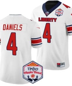 CJ Daniels Jersey #4 Liberty Flames Fiesta Bowl Patch 2024 Football White