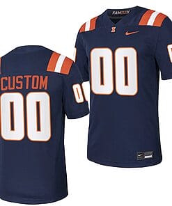 Custom Illinois Fighting Illini Jersey Name and Number College Football Stitched Navy 2023