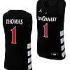 Cincinnati Bearcats Day Day Jersey #1 Black Basketball Unisex Replica