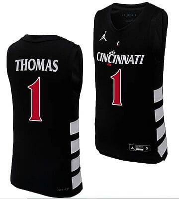 Cincinnati Bearcats Day Day Jersey #1 Black Basketball Unisex Replica