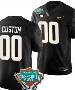 Custom UCF Knights Jersey Name and Number 2023 Gasparilla Bowl Patch Football Black