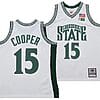 Carson Cooper Jersey #15 Michigan State Spartans 125th Basketball Anniversary 1999 Throwback White