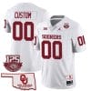 Custom Oklahoma Sooners Jersey Name and Number 125th Season Patch Football White