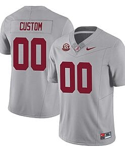 Custom Alabama Jersey Name and Number Football College SEC Graduate Patch Gray All Stitched