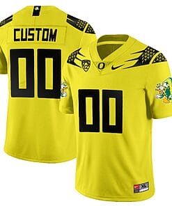 Custom Oregon Ducks Jersey Duck Logo Name and Number Football Yellow