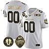 Custom Georgia Bulldogs Jersey Name and Number Football 2023 Back To Back Champions Vince Dooley Patch White Gold All Stitched