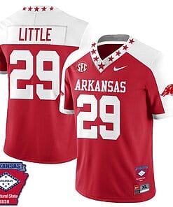 Cam Little Jersey #29 Arkansas Razorback Football Arkansas Patch Red Sleeves