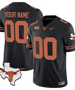 Custom Texas Longhorn Jersey Name and Number Vapor Limited College Football Stitched Black