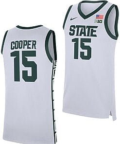 Carson Cooper Jersey #15 Michigan State Spartans Replica Basketball 2023-24 White