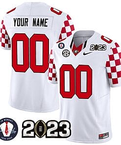 Custom Georgia Bulldogs Jersey Name and Number Football 2023 Vince Dooley Patch White Limited All Stitched