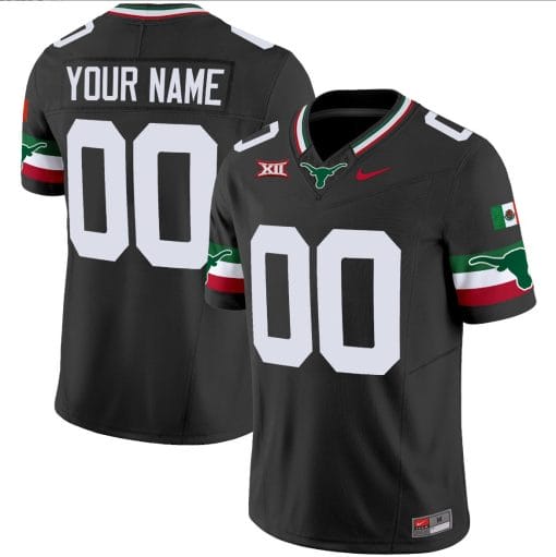 Custom Texas Longhorns Jersey Name and Number Mexico Vapor College Football Black