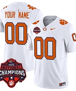 Custom Clemson Tigers Jersey Name and Number Vapor Limited College Football Stitched White