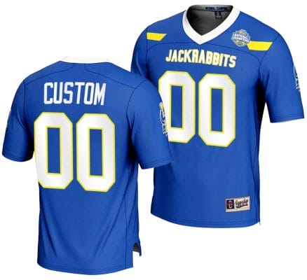 Custom South Dakota State Jackrabbits Jersey Name and Number 2023 FCS Football National Champions Blue
