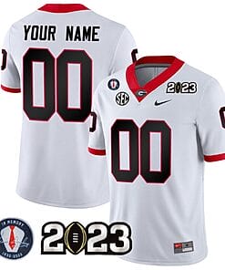 Custom Georgia Bulldogs Jersey Name and Number Football 2023 Vince Dooley Patch Regular White All Stitched