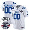 Custom Duke Blue Devils Jersey Name and Number Football Limited White - Military Bowl