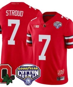CJ Stroud Jersey #7 Ohio State Buckeyes Good Year Cotton Bowl Patch Football Scarlet