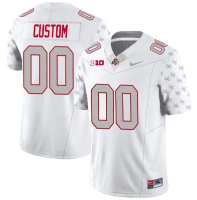 Custom Ohio State Jersey Name and Number Football Stitched Style 1 White Special