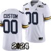 Custom Michigan Wolverines Jersey Name and Number 2024 Football National Championship Playoff White