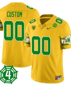Custom Oregon Ducks Jersey Name and Number Honor Spencer Webb Patch Football Yellow