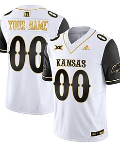 Custom Kansas Jayhawks Jersey Blackhawk Name and Number Vapor Limited Football Stitched Black Sleeves