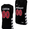 Custom Cincinnati Bearcats Jersey Name and Number Black Basketball Unisex Replica
