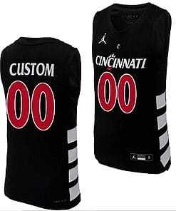 Custom Cincinnati Bearcats Jersey Name and Number Black Basketball Unisex Replica
