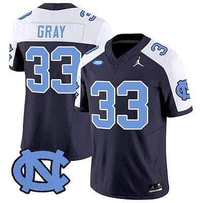 Cedric Gray Jersey #33 North Carolina Tar Heels Vapor Limited College Football Navy Alternate