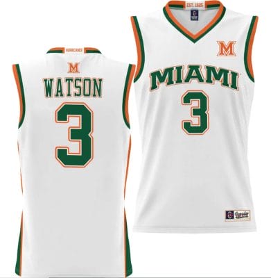 Christian Watson Jersey #3 Miami Hurricanes NIL College Basketball Lightweight White