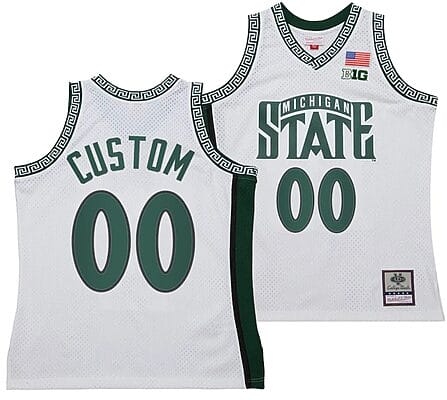 Custom Michigan State Spartans Jersey Name and Number 125th Basketball Anniversary 1999 Throwback White