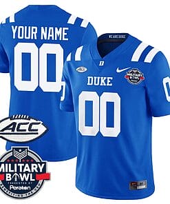 Custom Duke Blue Devils Jersey Name and Number Football Limited Royal - Military Bowl
