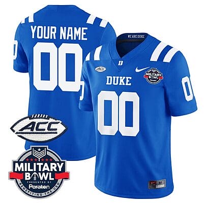 Custom Duke Blue Devils Jersey Name and Number Football Limited Royal - Military Bowl