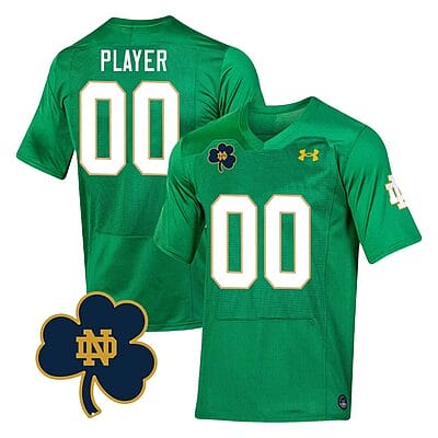 Custom Notre Dame Fighting Irish Jersey Name and Number College Football Johnny Lujack Patch Green