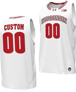 Custom Wisconsin Badgers Jersey Name and Number By the Players College Basketball 2023-24 White