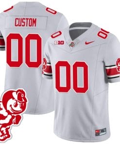 Custom Ohio State Jersey Name and Number Football Stitched Brutus Buckeye Patch Style 1 Gray