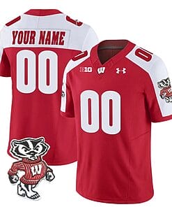 Custom Wisconsin Badgers Jersey Name and Number Vapor Limited College Football Red Alternate