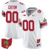 Custom Ohio State Jersey Name and Number Football Stitched Ohio Map Style 2 White