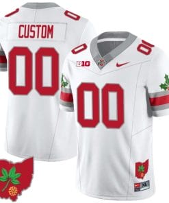 Custom Ohio State Jersey Name and Number Football Stitched Ohio Map Style 2 White