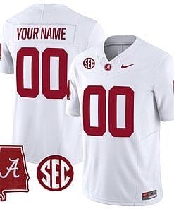 Custom Alabama Jersey Name and Number Vapor Limited Alabama Map White All Stitched