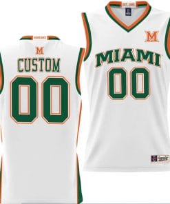 Custom Miami Hurricanes Jersey Name and Number NIL College Basketball Lightweight White