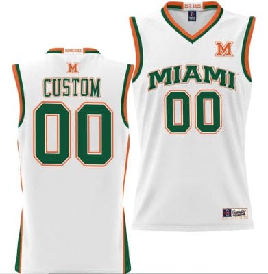 Custom Miami Hurricanes Jersey Name and Number NIL College Basketball Lightweight White