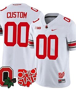 Custom Ohio State Jersey Name and Number College Football Stitched Logo Patch White