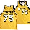 Connor Vanover Jersey #75 Missouri Tigers Alternate Basketball Throwback Legacy Uniform Gold