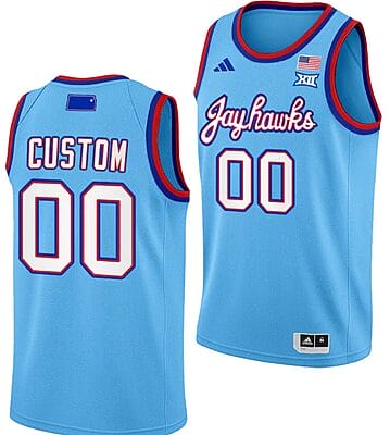 Custom Kansas Jayhawks Jersey Name and Number Basketball DRIP Alternate 2023-24 Baby Blue