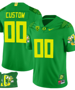 Custom Oregon Ducks Jersey Oregon State Patch Name and Number Football Green