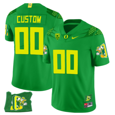 Custom Oregon Ducks Jersey Oregon State Patch Name and Number Football Green
