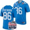 Caden Prieskorn Jersey #86 Ole Miss Rebels Peach Bowl Patch 2024 College Football Blue