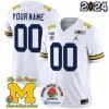 Custom Michigan Wolverines Jersey Name and Number Vapor Limited 2024 College Football Bowl and Rose Bowl Patch White