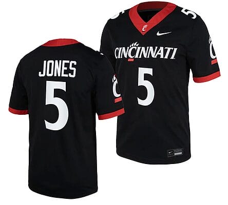 Cincinnati Bearcats Emory Jones Jersey #5 Black 2023 Replica College Football
