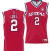 Caleb Love Jersey #2 Arizona Wildcats NIL College Basketball Lightweight Red